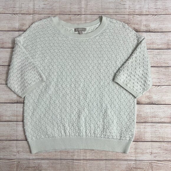 Banana Republic Women's XL Cream Textured Raised Dot Knit Sweater Pullover Top - Picture 1 of 10